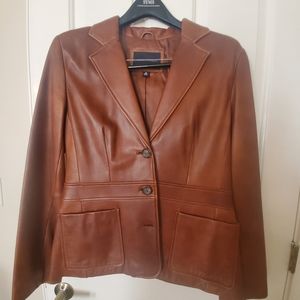 Banana Republic Whiskey Tan W's Leather Jkt size 10